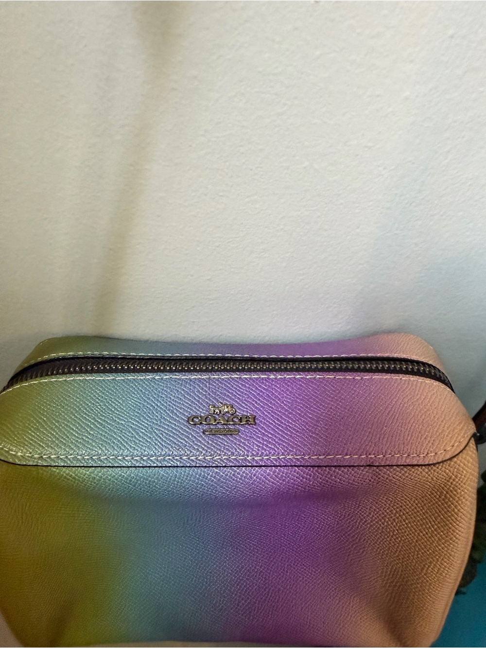 COACH Bennett Crossbody Ombre 91456 Multicolor Rainbow Leather Purse Bag Rare - Picture 6 of 15